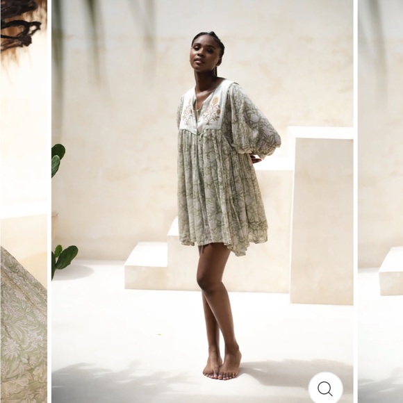 NWT Daughters of India Diya Mini Dress in Pistachio, sz XL - Picture 5 of 15